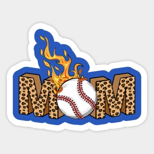 Baseball Mom - Leopard Print Sticker